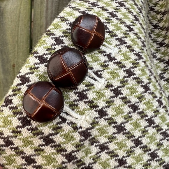 Talbots Tweed Green and Brown Blazer Jacket Fall - Picture 4 of 12